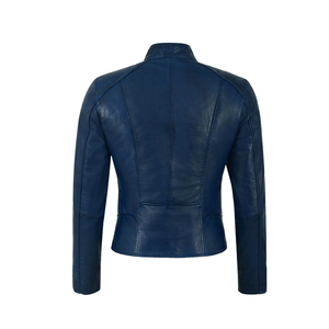 Nouvelle veste de motard de haute qualité pour dames Faux vestes en cuir véritable culture artificielle femmes veste en cuir fermetures à glissière poches - Product Image 6