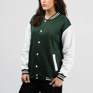 Chaquetas Varsity Personalizadas y Elegantes para Mujer, Chaquetas Largas de Algodón con Letras, Ropa Deportiva Informal, Transpirable, Servicio OEM, Moda Varsity - Product Image 4