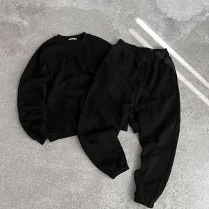 New Arrival Men's French Terry <b>Hoodie</b> Sweatpants Set 80% Cotton 20% Polyester Plus Size Customized Puff Print Sweatsuits - Product Image 5