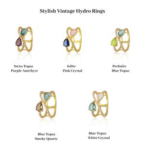 Bague en pierres précieuses hydro vintage bague faite à la main bague en plaqué or sterling bagues cadeaux d'anniversaire forme de poire 5X7mm bijou en pierres précieuses - Product Image 2