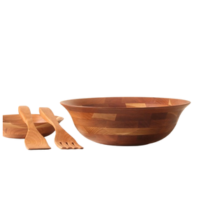 Ensemble de saladiers en bois d'acacia écologiques les plus vendus avec service à salade Ensemble de 4 ustensiles de cuisine de taille personnalisée Vente en gros Vietnam - Product Image 1