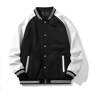 High Quality Unisex Winter <b>Varsity</b> <b>Jacket</b> with Stand Collar and Front Logo <b>Vintage</b> Style Breathable Cotton/Spandex Fabric - Product Image 2