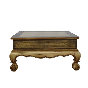 Antique Reproduction Coffee Table European Style Tea Table Vintage Wooden Center Table for Living Room Furniture - Product Image 5