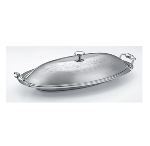 Tableware Food Serving <b>Tray</b> With Engraved LID Minimalist Style Decorative Oval Shape <b>Snacks</b> <b>Tray</b> for Restaurant Parties - Product Image 1