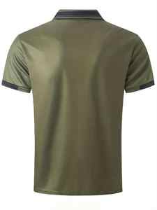 Polo à col à revers pour homme-Manches courtes, léger étirement, détails de boutons,- Summer Casual Wear - Product Image 4