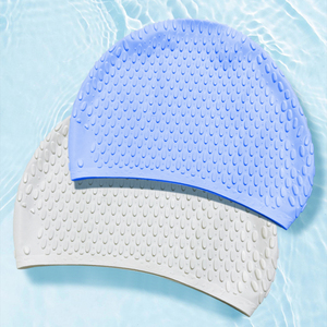 Gorros de natación impermeables personalizados <span class=keywords><strong>para</strong></span> mujer, protección <span class=keywords><strong>para</strong></span> los oídos, pelo <span class=keywords><strong>largo</strong></span> de silicona, con logotipo - Product Image 3