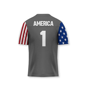 High Quality Custom Made American Football Uniform Breathable Plus Size with Short Sleeves Best Fabric for Men American Football - Product Image 2