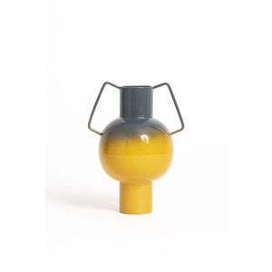 Wholesale Colorful Powder Coated Iron <b>Vase</b> Creative <b>Donut</b> Handle <b>Vase</b> Modern Ombre Metal Pot for Dried Flower Luxury Centerpiece - Product Image 5