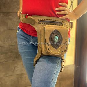 Unisex Motorcycle Hip Pocket Belts Travel Belts Waist Pocket <b>Bum</b> <b>Bags</b> <b>Leather</b> Biker Belts - Product Image 1