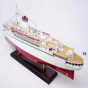 Modèle de bateau de croisière Cristoforo Colombo Doublure d'océan en bois fabriquée à la main pour la décoration de la maison Technique peinte - Product Image 2