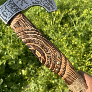 High Carbon Steel Double Head <b>Axe</b> Hand Forged Rugged and Customizable for Bushcraft and Tactical Use Drop Shipping Camping <b>axe</b> - Product Image 3