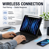 Étui clavier magnétique OEM à protection intégrale pour tablette avec pavé tactile, support amovible et emplacement pour stylet, pour la vente en gros
