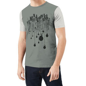 T-shirt uni 180gsm imprimé T-shirt pour hommes avec t-shirt imprimé surdimensionné en coton biologique vierge T-shirts pour hommes - Product Image 2