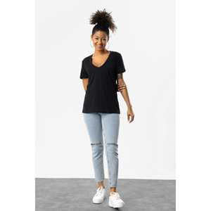 Camiseta de Lino con Cuello en V - Product Image 1