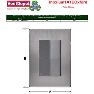 Placca per interruttore singolo, MXIUI-001, 1 pezzo, interruttore/interruttore per scale, 125-250 V CA, 10 A, 50/60 Hz, Argento/Oxford, Acciaio inossidabile - Product Image 4