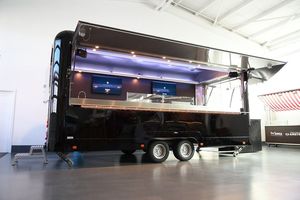 Camion de restauration mobile moderne de style capsule, cuisine en acier inoxydable, 5,8 m, double essieu tandem, véhicule de restauration mobile extérieur - Product Image 5