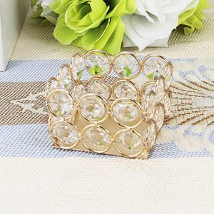 Bougeoir en T doré avec perles de cristal Design de chandelier élégant pour la maison, le salon et la décoration de table de Noël - Product Image 5