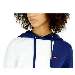 Felpa con cappuccio sportiva blu da donna Tommy Hilfiger, taglia M, in maglia traspirante con logo ricamato, per l'autunno - Product Image 3