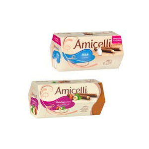 Gaufrettes au chocolat Amicelli, rouleaux fourrés à la crème de noisettes, parfaites pour grignoter, 125g - Product Image 3