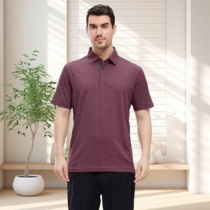 Chemises Polo Homme Manches Courtes en Mélange de Coton Heather de Qualité Supérieure, Anti-Humidité, Décontractées, Col Classique, Vente en Gros 2025 - Product Image 1