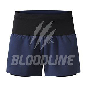 Shorts cargo pour homme BLOODLINE, taille mi-haute, fermeture éclair, poches avant avec logo, longueur Bermuda, couleur unie, style décontracté - Product Image 2