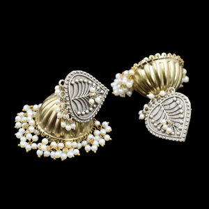 Venta al por mayor jhumka pendientes indio tradicional Stud jhumka conjunto de pendientes cuentas material de latón Kundan jhumka pendientes para niñas - Product Image 4