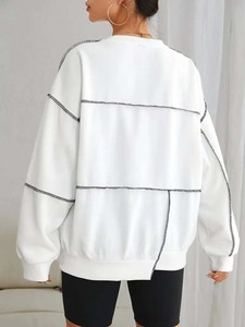 เสื้อสเวตเตอร์มีฮู้ดของผู้หญิงเสื้อสเวตเตอร์มีฮู้ดเย็บแบบไม่ซ้ำใครใส่สบาย - Product Image 2