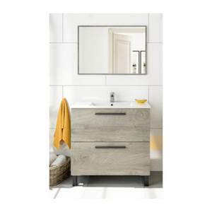 Mobile Bagno Athena 2 Cassetti 80 cm Rovere Alaska - Product Image 1