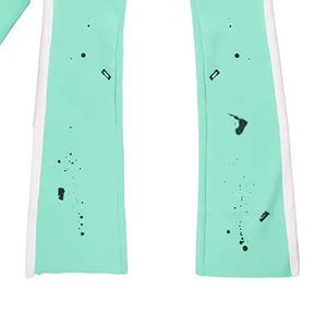 Produit très demandé, vêtements de rue, broderie personnalisée, ensemble de survêtement à pattes évasées en 2 pièces, design vintage lavé, logo, survêtement à pattes évasées pour hommes - Product Image 5