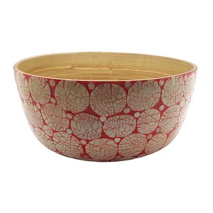 Haute qualité bon prix MOP incrusté bol en bambou filé saladier vaisselle en bambou vaisselle en gros du Vietnam - Product Image 4