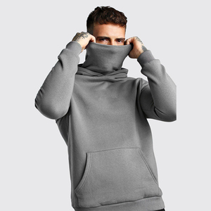 Sudadera con capucha minimalista de cuello alto para hombre, ropa de calle lisa de gran tamaño, ropa cálida de invierno, sudaderas con capucha para hombre simples y geniales - Product Image 1