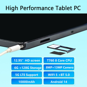 Cấu Hình Cao Bộ Nhớ Lớn 6GB + 128GB <span class=keywords><strong>Phablet</strong></span> <span class=keywords><strong>Android</strong></span> 14 Sim Thẻ 12.95Inch Máy Tính Bảng Pad Kinh Doanh Làm Việc Chơi Game GPS 5G PC Máy Tính Bảng - Product Image 5