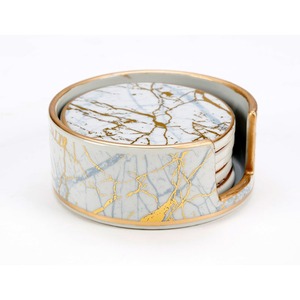 Wholesale Price Round Stone <b>Coasters</b> with <b>Cork</b> Backing Hot Selling Custom Stone <b>Coasters</b> for Dining Tables Durable Round Stone - Product Image 1