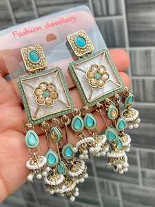 Dernières boucles d'oreilles design en nacre (MOP) Style ethnique indien élégant avec artisanat délicat parfait pour toutes les occasions - Product Image 2