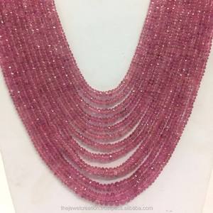 3mm 4mm Naturel AAA Tourmaline Rose Facettée Rondelle Perles de Pierres Précieuses Strand Wholesale Dealer Prix pour la Fabrication de Bijoux en Ligne 2025 - Product Image 1