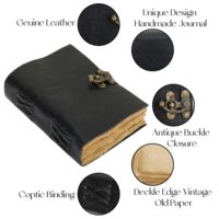 Carnet de croquis vintage fait main pour voyageur, couverture en cuir véritable, bords festonnés, personnalisable, promotionnel, vierge, pour aquarelle, unique