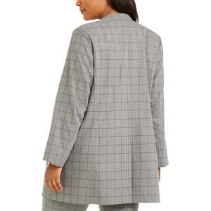 Giacca Blazer da Donna Calvin Klein Plus Size in Tessuto Windowpane Grigio Taglia 20W - Product Image 2