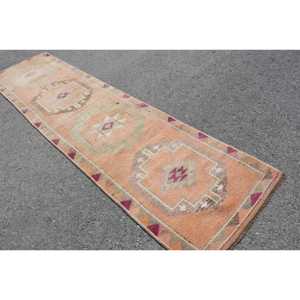 Alfombra de 2.8x11.2 pies, Alfombra Herki Vintage, Alfombra Marroquí de Lana Marrón Turca - Product Image 4