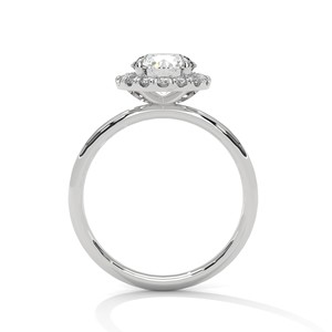 1.30ct Round Brilliant Cut Moissanite Halo <b>Solitaire</b> <b>Ring</b> 925 Sterling <b>Silver</b> Engagement Band - Product Image 5