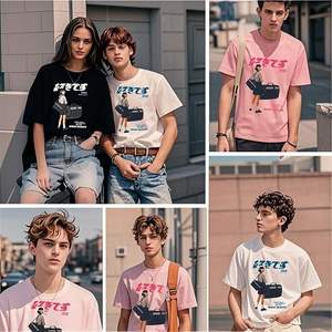 Camisetas Personalizadas con Serigrafía, Camisetas Extra Grandes y Gruesas, Camisetas Cortas para Hombre, Camisetas Gráficas de Algodón para Hombre - Product Image 3