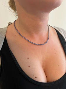 Men's Classic Style Purple Diamond <b>Tennis</b> Chain <b>Necklace</b> Solid 925 <b>Sterling</b> <b>Silver</b> Real Stainless Steel Fashionable Jewelry Gift - Product Image 5