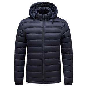<b>Men's</b> Lightweight Quilted Puffer <b>Jacket</b> in Black with Hood Waterproof Warm Winter Coat for Outdoor & Casual Wear - Product Image 2