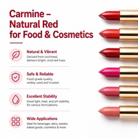 Extrait de Cochenille en Poudre de Carmin Qualité Alimentaire/Cosmétique Colorant Rouge Naturel E120 Poudre de Carmin pour Boissons, Aliments et Rouges à Lèvres