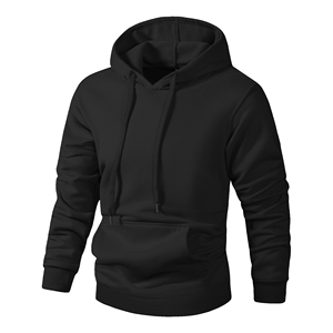 Tendance hommes 100% coton personnalisé imprimé automne solide à capuche cordon avant écologique côtelé tricot Texture fil métallique - Product Image 4