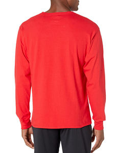 Camiseta blanca lisa para hombre, de corte regular, manga larga, cuello redondo, básica, informal. - Product Image 5