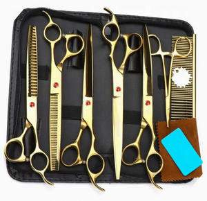 Juego de tijeras de corte de pelo de acero inoxidable tornillo de ajuste fino embalaje ecológico afilado para salón de casa peluquero personalizable OEM - Product Image 3