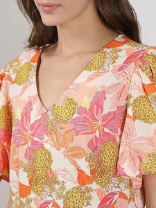 ชุดเดรสผ้าคอตตอนสไตล์อินเดียชุดเดรสมิดิลายดอกไม้ของขวัญแต่งงานเจ้าสาวรอบเอวธรรมชาติแบบปรับแต่งได้ - Product Image 4