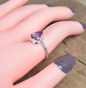 Anillo de piedras preciosas de amatista de cabujón clásico hecho a mano 925 Plata de Ley sólida 925 Plata estampada mejor diseño joyería de moda fina - Product Image 2