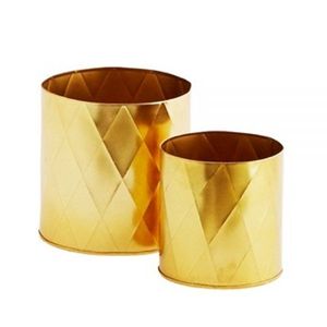 Set of 2 Gold Metal Iron Powder Coated Durable Flower Pot Display Rack for Home Indoor Outdoor Use Planter <b>Stand</b> Elegant Design - Product Image 1