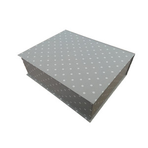 Scatola portaoggetti decorativa grigia con pois bianchi - Product Image 1